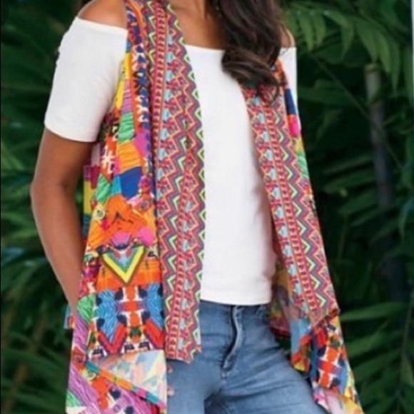 Soft Surroundings Tops - Soft Surroundings Orange Copa Cabana Vest
